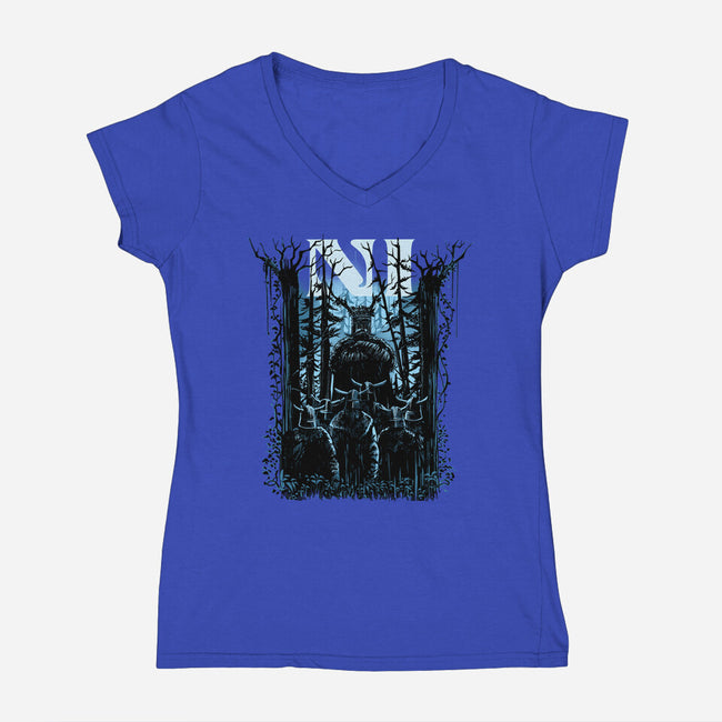All You Can Hear In The Forest Is NI-Womens-V-Neck-Tee-zascanauta