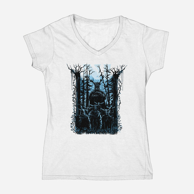 All You Can Hear In The Forest Is NI-Womens-V-Neck-Tee-zascanauta