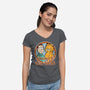 Simon & Garfield-Womens-V-Neck-Tee-SeamusAran