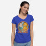 Simon & Garfield-Womens-V-Neck-Tee-SeamusAran