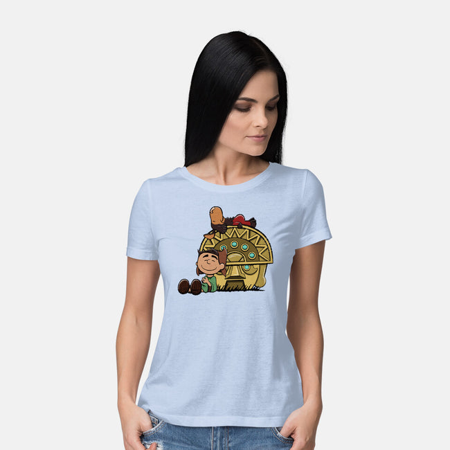 Boom Baby-Womens-Basic-Tee-DrawnByBryan