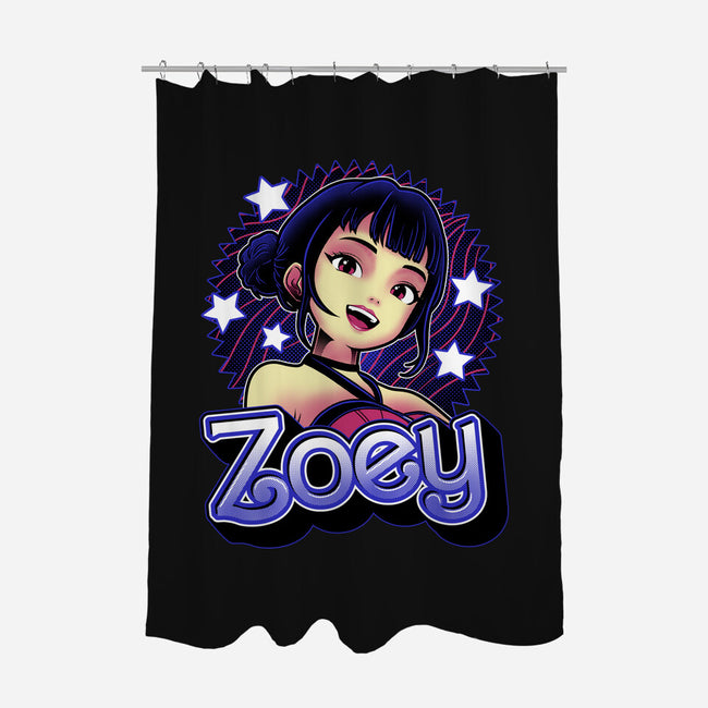 Demon Huntress Zoey-None-Polyester-Shower Curtain-Astrobot Invention