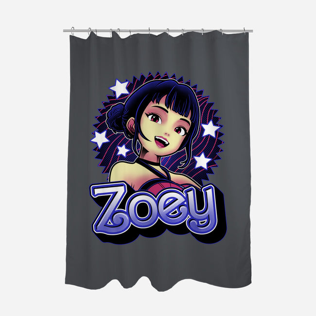Demon Huntress Zoey-None-Polyester-Shower Curtain-Astrobot Invention