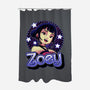 Demon Huntress Zoey-None-Polyester-Shower Curtain-Astrobot Invention