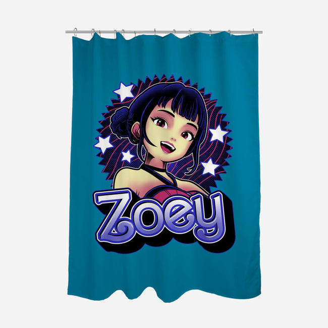 Demon Huntress Zoey-None-Polyester-Shower Curtain-Astrobot Invention