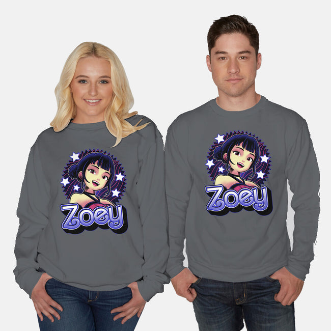 Demon Huntress Zoey-Unisex-Crew Neck-Sweatshirt-Astrobot Invention