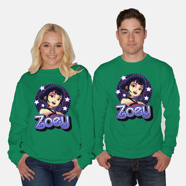 Demon Huntress Zoey-Unisex-Crew Neck-Sweatshirt-Astrobot Invention