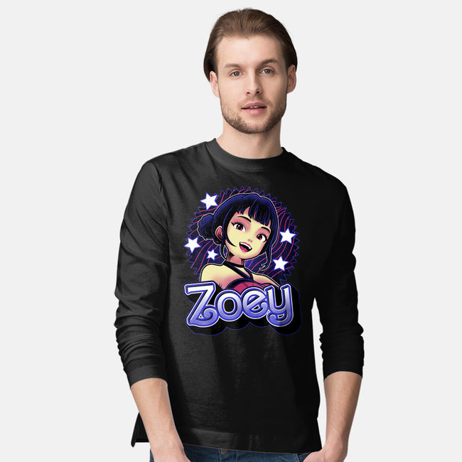 Demon Huntress Zoey-Mens-Long Sleeved-Tee-Astrobot Invention