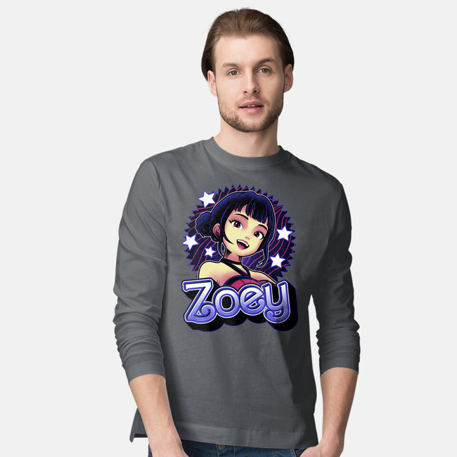 Demon Huntress Zoey-Mens-Long Sleeved-Tee-Astrobot Invention