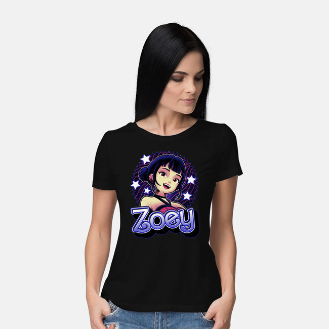 Demon Huntress Zoey-Womens-Basic-Tee-Astrobot Invention