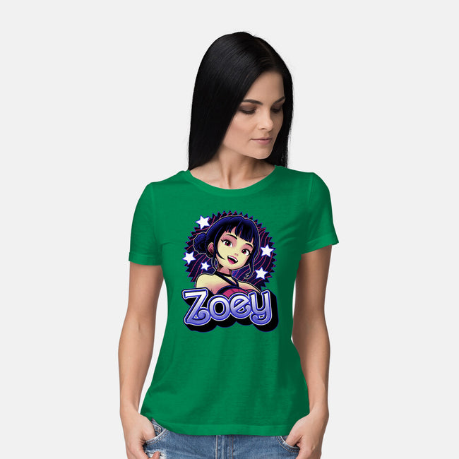 Demon Huntress Zoey-Womens-Basic-Tee-Astrobot Invention