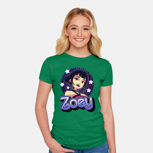 Demon Huntress Zoey-Womens-Fitted-Tee-Astrobot Invention