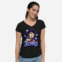 Demon Huntress Zoey-Womens-V-Neck-Tee-Astrobot Invention