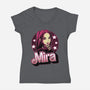 Demon Huntress Mira-Womens-V-Neck-Tee-Astrobot Invention