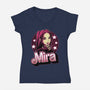 Demon Huntress Mira-Womens-V-Neck-Tee-Astrobot Invention