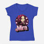 Demon Huntress Mira-Womens-V-Neck-Tee-Astrobot Invention