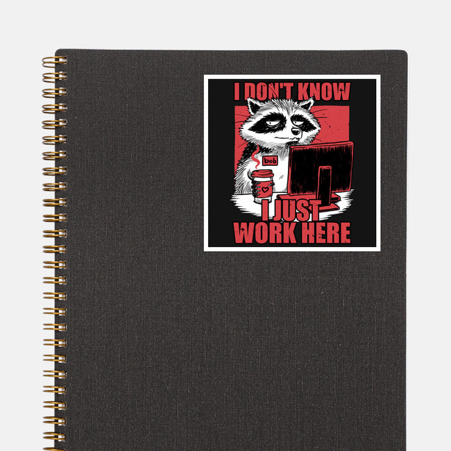 Raccoon Tired Work-None-Glossy-Sticker-Studio Mootant
