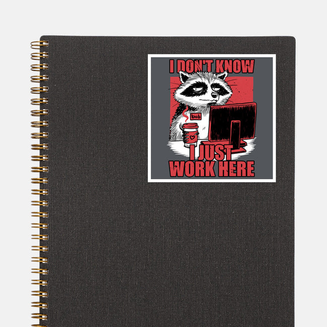 Raccoon Tired Work-None-Glossy-Sticker-Studio Mootant