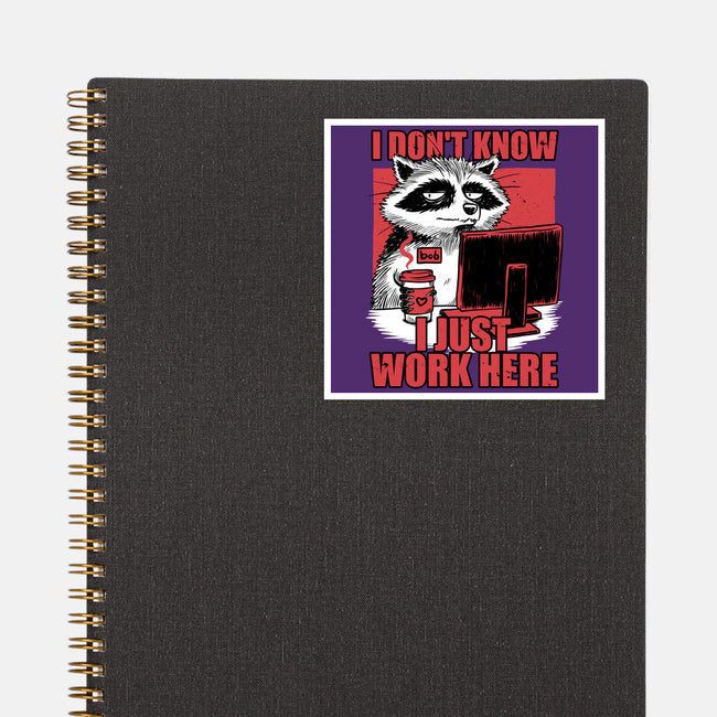 Raccoon Tired Work-None-Glossy-Sticker-Studio Mootant
