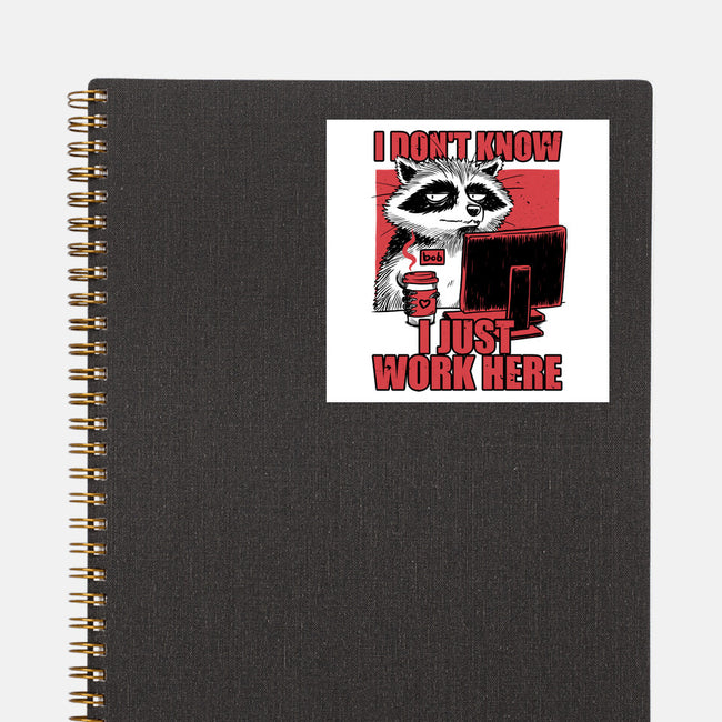Raccoon Tired Work-None-Glossy-Sticker-Studio Mootant