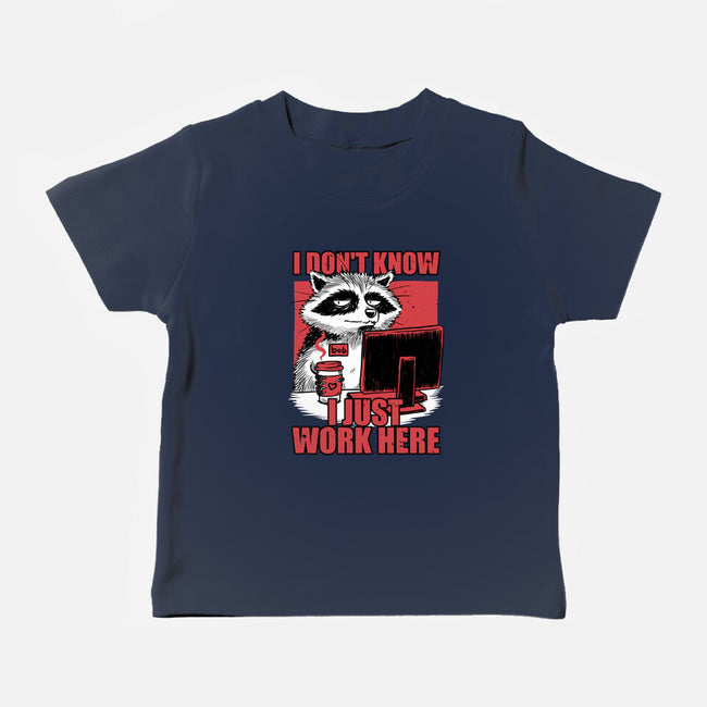 Raccoon Tired Work-Baby-Basic-Tee-Studio Mootant