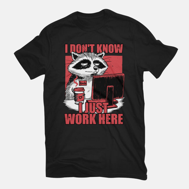 Raccoon Tired Work-Womens-Fitted-Tee-Studio Mootant