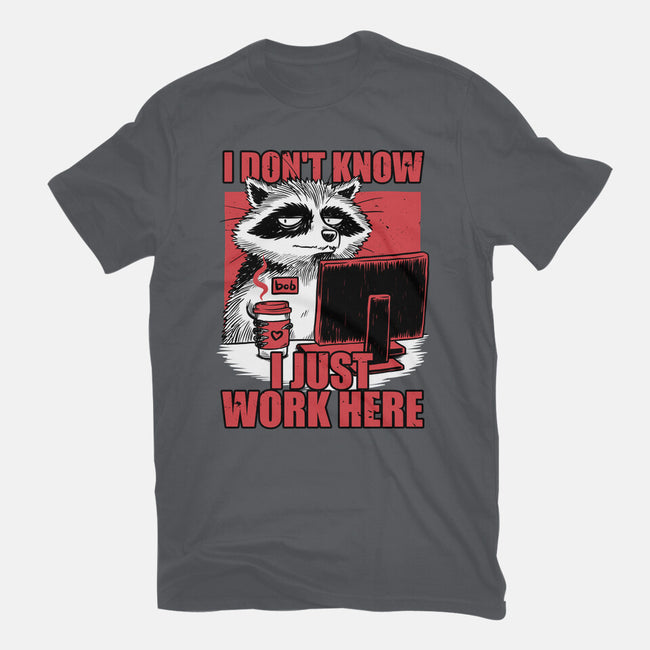 Raccoon Tired Work-Womens-Fitted-Tee-Studio Mootant