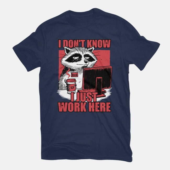 Raccoon Tired Work-Womens-Fitted-Tee-Studio Mootant