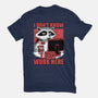Raccoon Tired Work-Womens-Fitted-Tee-Studio Mootant
