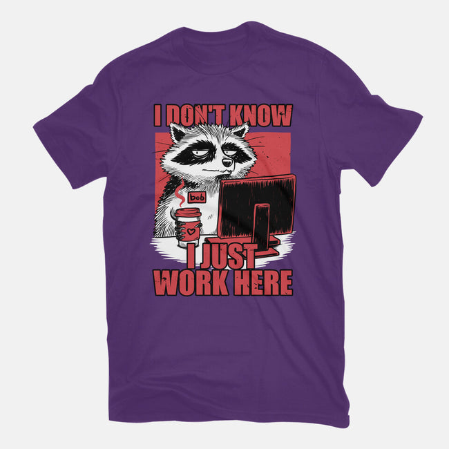 Raccoon Tired Work-Womens-Fitted-Tee-Studio Mootant