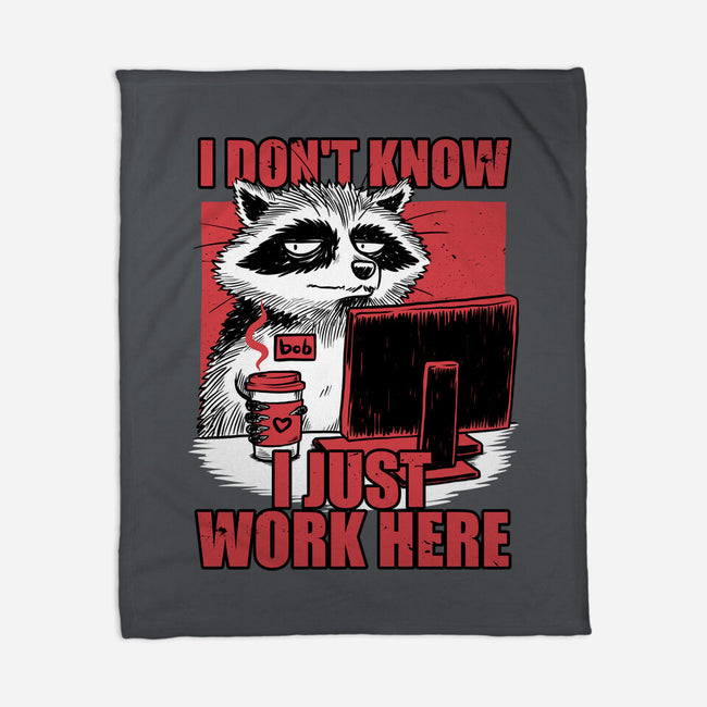 Raccoon Tired Work-None-Fleece-Blanket-Studio Mootant