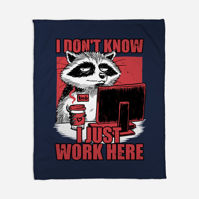 Raccoon Tired Work-None-Fleece-Blanket-Studio Mootant
