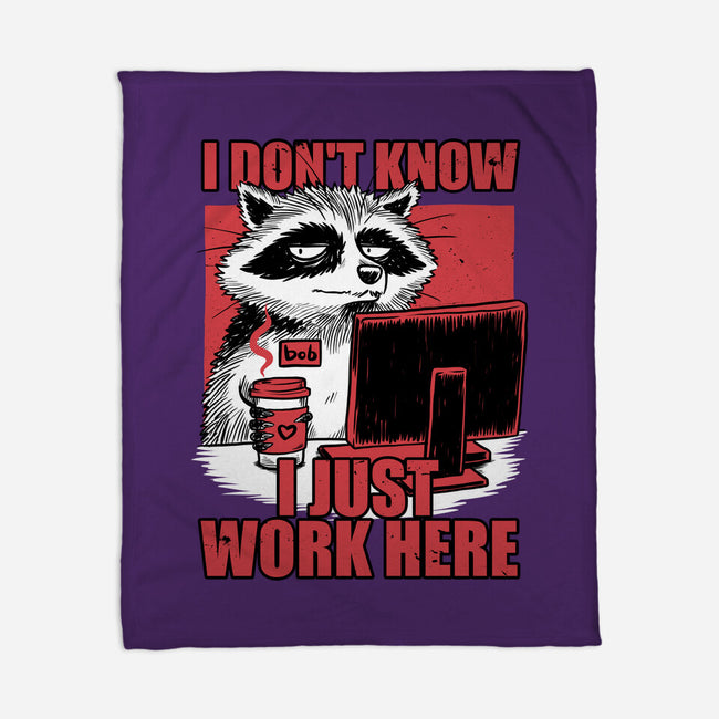 Raccoon Tired Work-None-Fleece-Blanket-Studio Mootant