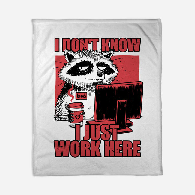 Raccoon Tired Work-None-Fleece-Blanket-Studio Mootant