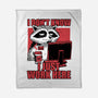 Raccoon Tired Work-None-Fleece-Blanket-Studio Mootant