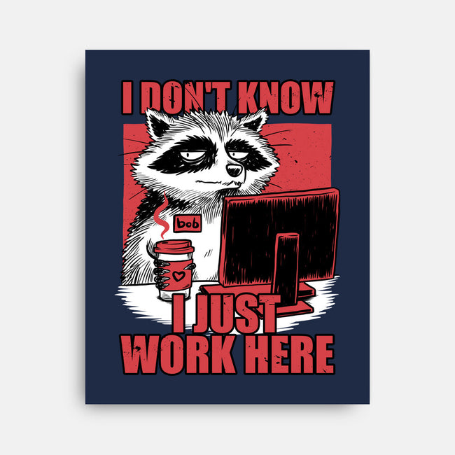 Raccoon Tired Work-None-Stretched-Canvas-Studio Mootant