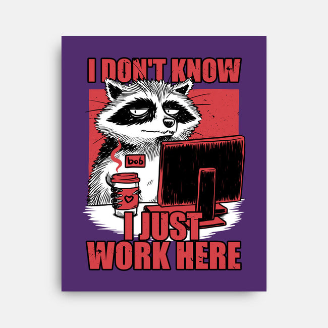 Raccoon Tired Work-None-Stretched-Canvas-Studio Mootant