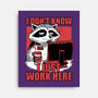 Raccoon Tired Work-None-Stretched-Canvas-Studio Mootant