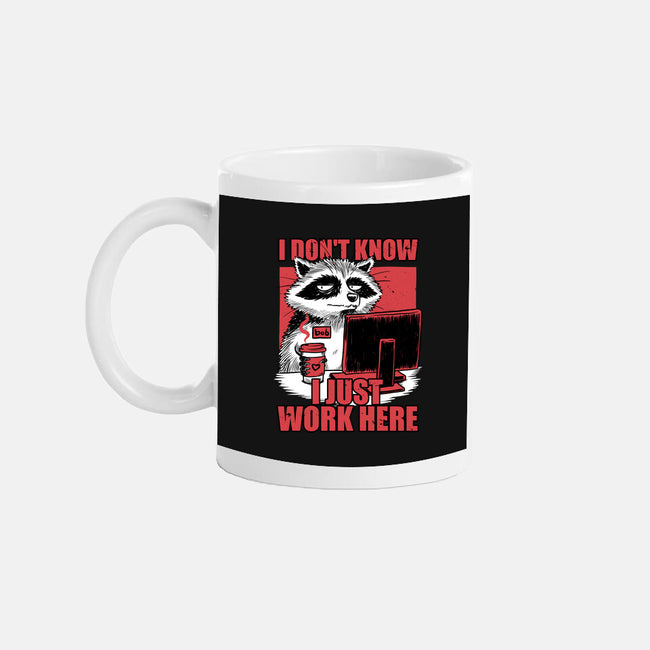 Raccoon Tired Work-None-Mug-Drinkware-Studio Mootant