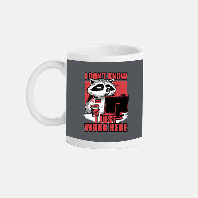 Raccoon Tired Work-None-Mug-Drinkware-Studio Mootant