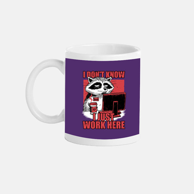 Raccoon Tired Work-None-Mug-Drinkware-Studio Mootant