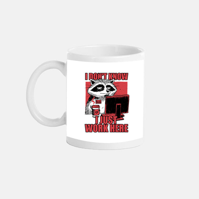 Raccoon Tired Work-None-Mug-Drinkware-Studio Mootant