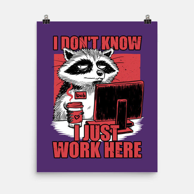Raccoon Tired Work-None-Matte-Poster-Studio Mootant