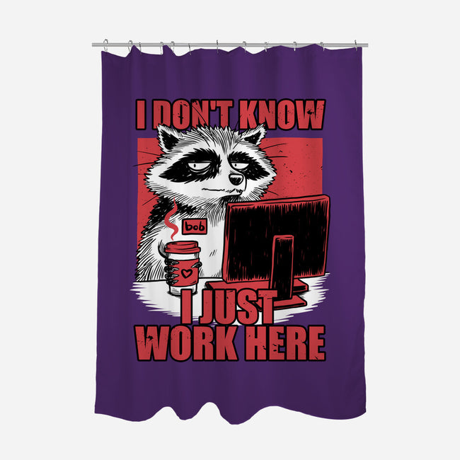Raccoon Tired Work-None-Polyester-Shower Curtain-Studio Mootant