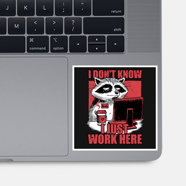 Raccoon Tired Work-None-Glossy-Sticker-Studio Mootant