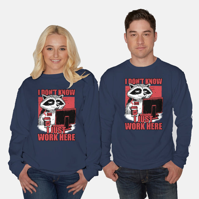 Raccoon Tired Work-Unisex-Crew Neck-Sweatshirt-Studio Mootant