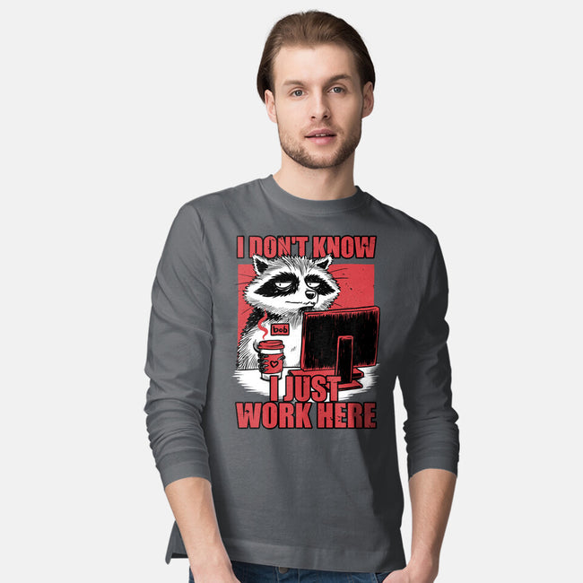 Raccoon Tired Work-Mens-Long Sleeved-Tee-Studio Mootant