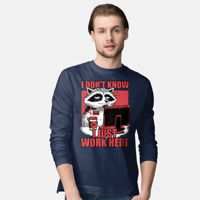 Raccoon Tired Work-Mens-Long Sleeved-Tee-Studio Mootant