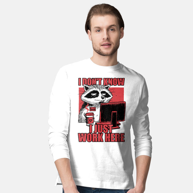 Raccoon Tired Work-Mens-Long Sleeved-Tee-Studio Mootant