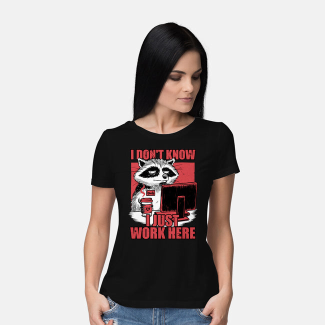 Raccoon Tired Work-Womens-Basic-Tee-Studio Mootant